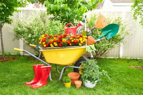Modern paving materials used for patio installation