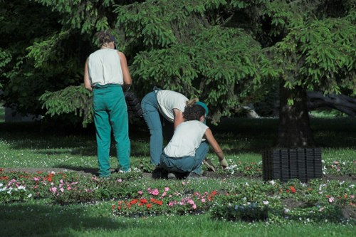 Supervisor reviewing a landscaping risk assessment
